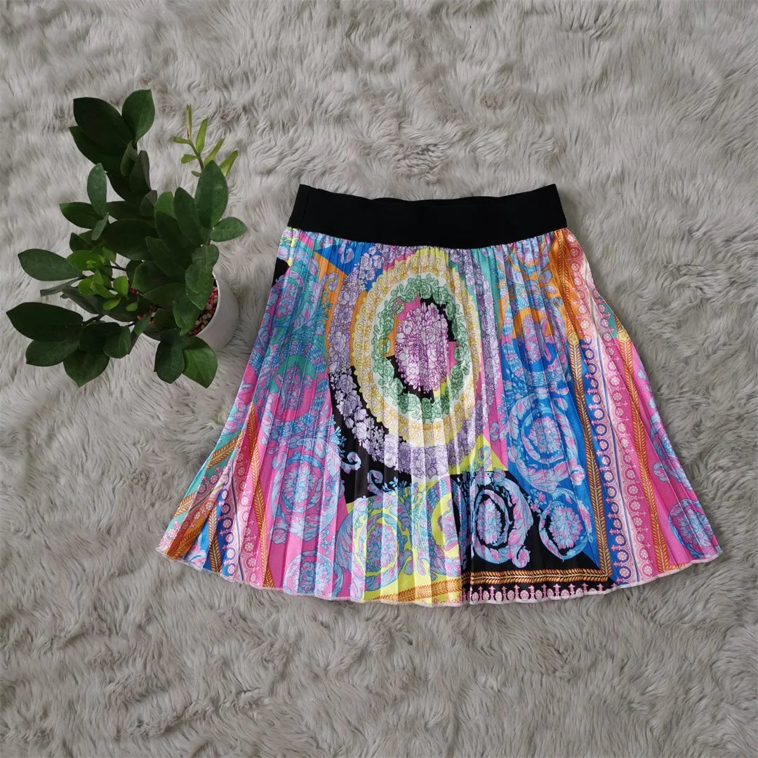 2 Pieces Set Sexy Autumn Fashion Women Set 2021 Female Tops Floral Print Long Sleeve Shirt Elastic Waist Mini Skirts